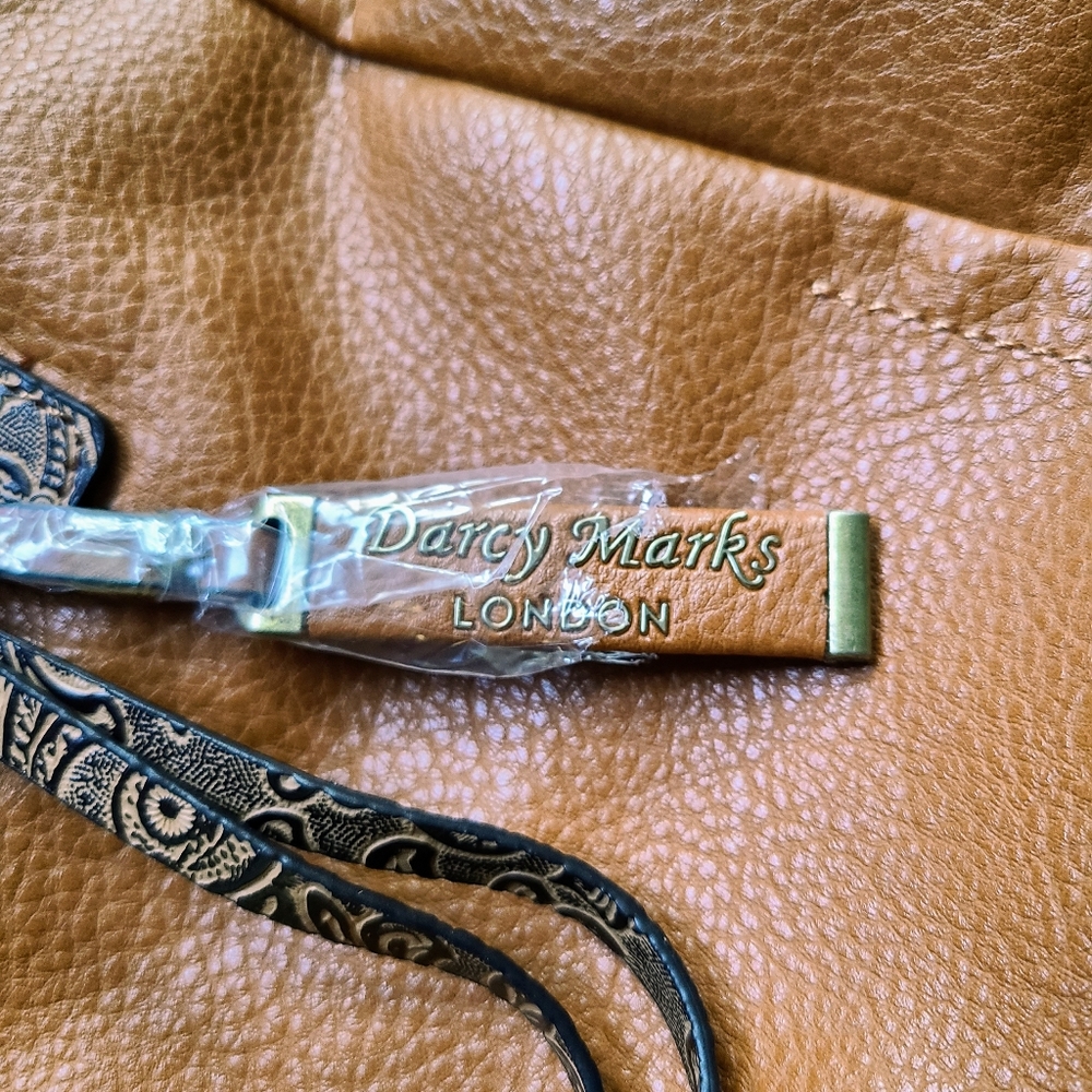 NWT Darcy Marks London Vegan Leather Cognac Shoulder Purse - Picture 11 of 16